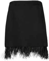 Brunello Cucinelli - Skirt With Feather Trim Brun490" - Lyst