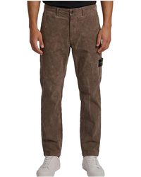 Stone Island - Corduroy Terra Effect Chino Trousers "Lead" 3100039 S0446 V0062" - Lyst