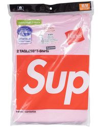 Supreme - Hanes Tagless T-Shirt (2 Pack) "Fw21" Su11124" - Lyst