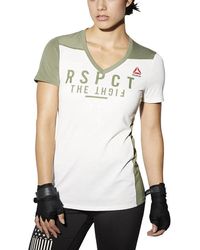 Reebok - Train Like A Fighter Perf Short Sleeve V T-Shirt "Chalk" Aj4434" - Lyst