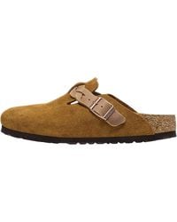 Birkenstock - Boston Braided Suede Leather "Dark Tea" 1032440" - Lyst