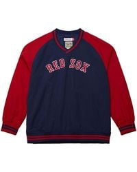 Mitchell & Ness - Nylon Pullover Jacket Vintage Logo "Mlb Sox" Jk9272 Brsnavy" - Lyst
