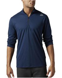 Reebok - Workout Ready Supremium 2.0 1/4 Zip T-Shirt "Collegiate" Bq8075" - Lyst