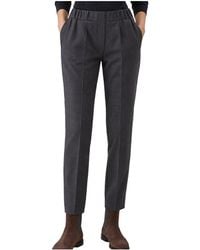 Brunello Cucinelli - Wool Blend Straight Trousers "Dark" Brun2481" - Lyst