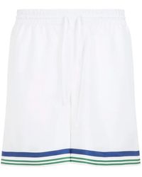 CASABLANCA - Tennis Club Icon Silk Twill Shorts Aw25 Tr 012 01" - Lyst