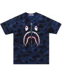 A Bathing Ape - Color Camo Shark T-Shirt Camo" 001Csj801010M Nvy" - Lyst