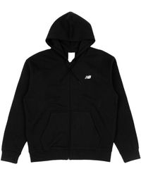 New Balance - Sport Essentials Logo Fleece Fz Hoodie Mj41502Bk" - Lyst