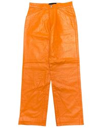 Sp5der - Debossed Web Leather Pants 425" - Lyst