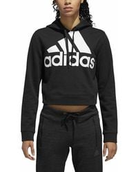 adidas - Badge Of Sport Crop Hoodie Du5261" - Lyst