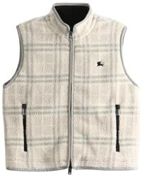 Burberry - Check Wool Cashmere Blend Fleece Gilet Vest "Yarn" 8132440" - Lyst
