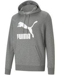 PUMA - Classics Logo Hoodie "Medium Heather" 530084 03" - Lyst