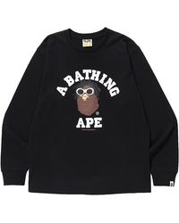 A Bathing Ape - Wiz Khalifa Shark College Logo Long Sleeve T-Shirt 001Ltf731902X" - Lyst
