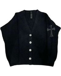 Chrome Hearts - Cross Patch Waffle Knit Cardigan Sweater Chrm0380" - Lyst