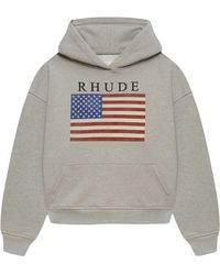 Rhude - Usa Flag Hoodie "Heather Rhps26Ho01103" - Lyst