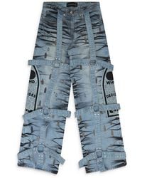 Who Decides War - Stripe Bondage Wide-Leg Jeans 3120250008Ss24" - Lyst