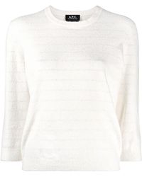 A.P.C. - Classic Knit Sweater "Ecru" Coehgf23962 Aad" - Lyst