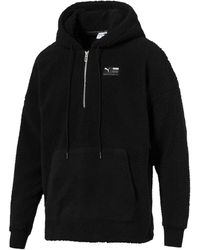 PUMA - Downtown Sherpa Halfzip Hoodie 576770 01" - Lyst