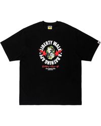 A Bathing Ape - Liberty Walk Abc Camo Busy Works Relaxed Fit T-Shirt 001Tem231910Cblk" - Lyst