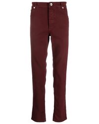Brunello Cucinelli - Straight-Leg Trousers "Burgundy" M277Pd3210_C7388" - Lyst