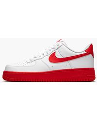 Nike - Air Force 1 Low '07 "white / University Red" Shoes - Lyst