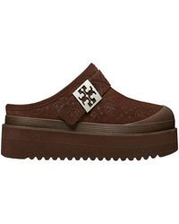 Tory Burch - Mellow Shearling Platform Mule "Dark Cocoa Tmono/ 178222-200" - Lyst