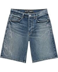 Sp5der - Script Web Denim Shorts 727" - Lyst