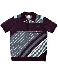 CASABLANCA - Diagonal Sporty Polo "Burgundy Aw25 Kw 1101 01" - Lyst
