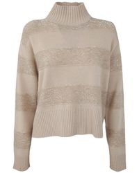 Brunello Cucinelli - Wool Silk Blend Turtleneck Sweater Brun2428" - Lyst
