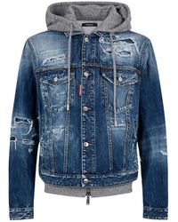 DSquared² - Medium Ripped Wash Over Jean Jacket "Medium Wash" S74Am1657D30011470" - Lyst