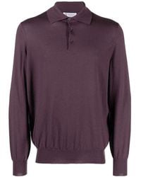 Brunello Cucinelli - Wool Polo Shirt "Dark" Brun1621" - Lyst