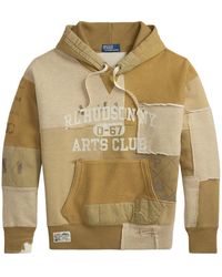 Polo Ralph Lauren - Long-Sleeve Vintage Patchwork Arts Club Hoodie "Montana Khaki Multi" 710P04970001" - Lyst
