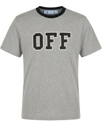 Off-White c/o Virgil Abloh - Logo-Print Ringer T-Shirt "Heather" 44Owos26T083030" - Lyst