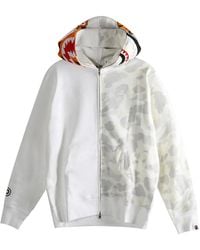 A Bathing Ape - City Camo Tiger Shark Full Zip Hoodie 1L80115009 Wht" - Lyst