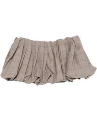 Miu Miu - Pleated Prince Of Wales Checked Miniskirt "Tobacco" Mg2735 1949 F0005" - Lyst
