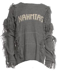 NAHMIAS - Crewneck Poncho Fringe Sweater Aw23 Kw5 T16G1 020" - Lyst