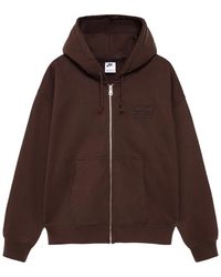 Nike X Stussy Ss24 Full-Zip Washed Fleece Hoodie 'Light Bone' in