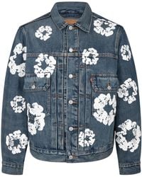 DENIM TEARS - The Cotton Wreath Denim Jacket "Dark Wash" Dt14" - Lyst