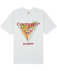 CASABLANCA - Tennis Club Icon T-Shirt "Bright" Aw25 Jts 001 01" - Lyst