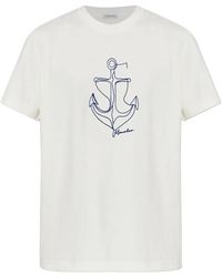 Moncler - Anchor Prints T-Shirt "Gardenia" 8C000 53 89B8U 035" - Lyst