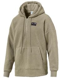 PUMA - Downtown Sherpa Halfzip Hoodie "Elephant Skin" 576770 38" - Lyst