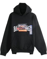 Balenciaga - Bumper Stickers Medium Fit Hoodie 871956Tuvs81000" - Lyst