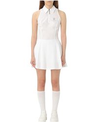 Brunello Cucinelli - Zip Collar Dress "Bianco Ottico" Brun1411" - Lyst