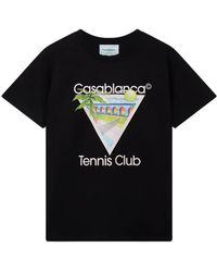 CASABLANCA - Tennis Club Icon T-Shirt Mps24 Jts 001 12" - Lyst
