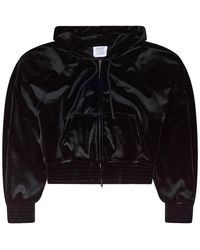 Vetements - Velvet Rounded Shoulder Zip-Up Hoodie Vtm-Whds-0001" - Lyst