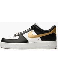 Nike - Air Force 1 Low "black/white/metallic Gold" Shoes - Lyst