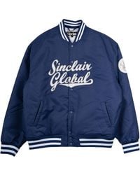 Sinclair - Script Logo Satin Varsity Jacket Smt188 1" - Lyst