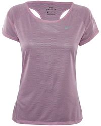 Nike - Breathe Short Sleeve Running Top "Orchid Heather" 831780 565" - Lyst