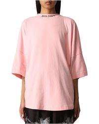 Palm Angels - Classic Logo Oversized T-Shirt "Almond Blossom" Pwaa023C99Jer00 13410" - Lyst