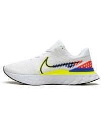 Nike - React Infinity Run Flyknit 3 Premium "white Racer Blue Volt" Shoes - Lyst
