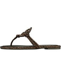 Tory Burch - Miller Knotted Crystal Sandals "Cocoa" 167364 200" - Lyst